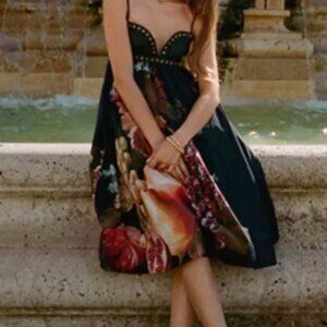 Maeve Twofer Faux Leather Babydoll Dress - SZ LG - NWT